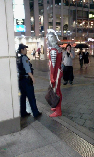 Illustration for article titled Police Stop Japanese Superhero on the Streets of Tokyo